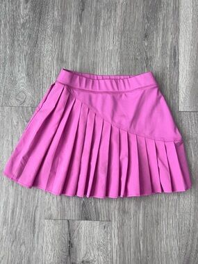 Feminine Pleated Skater Skirt in Vibrant Pink